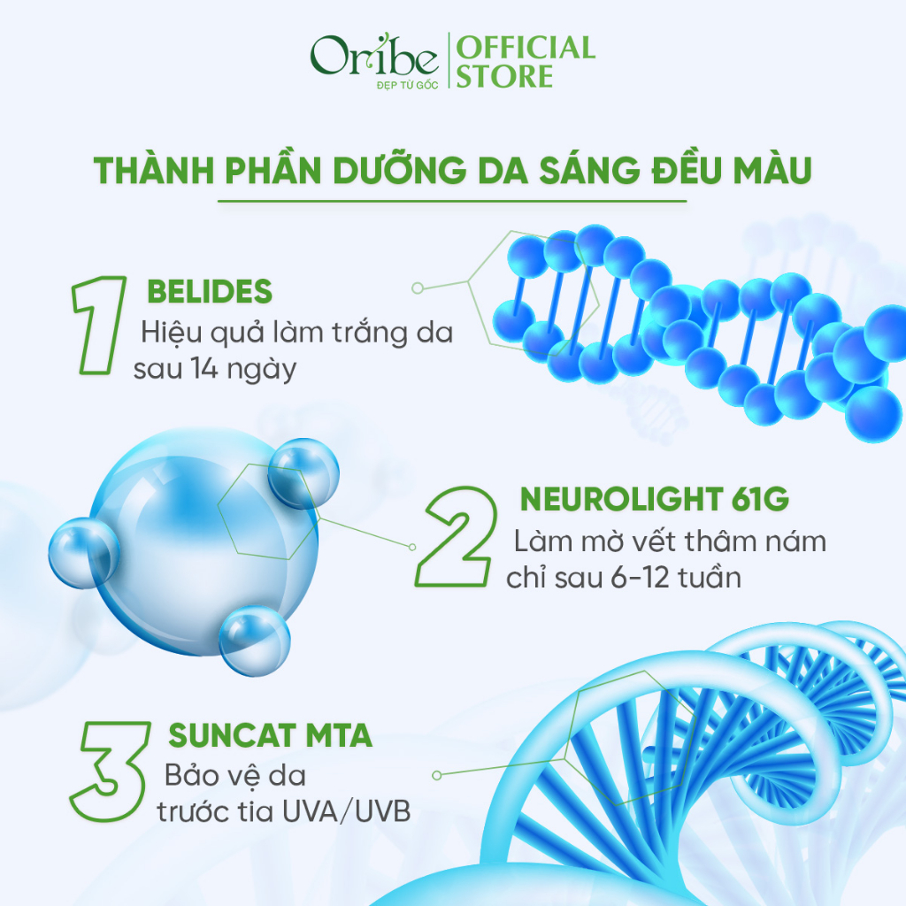 Kem Dưỡng Ẩm Trắng Da Mặt Ban Ngày Oribe Chống Nắng Tái Tạo Da Dưỡng Phục Hồi Mờ Thâm Nám 30g