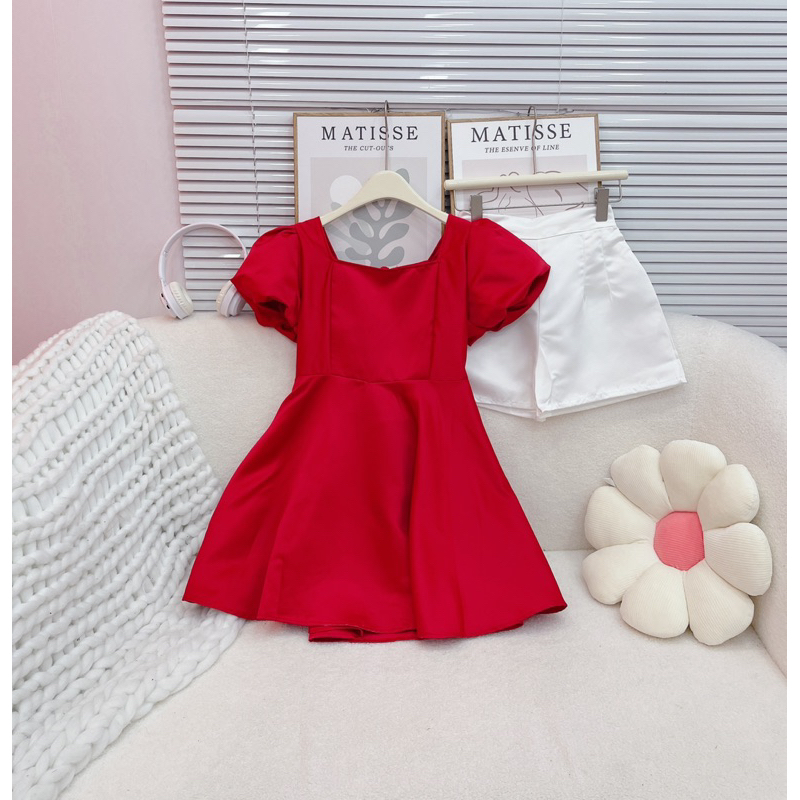 Set áo tay bồng   peplum mix quần đùi kiểu siu xinh   Chất tacta lụa mềm , chất sịn đét lun nha , tạo dáng bồng