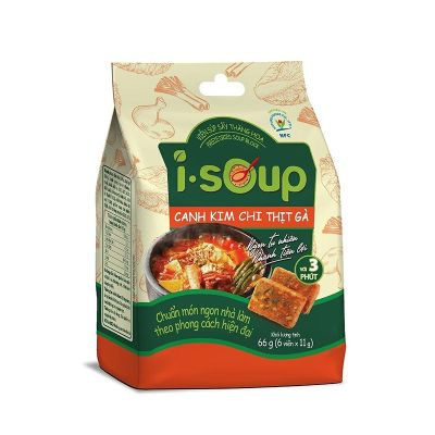 Viên Canh Ăn Liền Kim Chi Thịt Gà (6v x11g)/Rong Biển Thịt Gà/ Cải Xoong Nấu Thịt I-Soup 66G (6 Viên x7G)