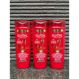 Hàng Đức Dầu gội xả 2 in 1 L'oreal Elvital đỏ dành cho tóc nhuộm 300ml
