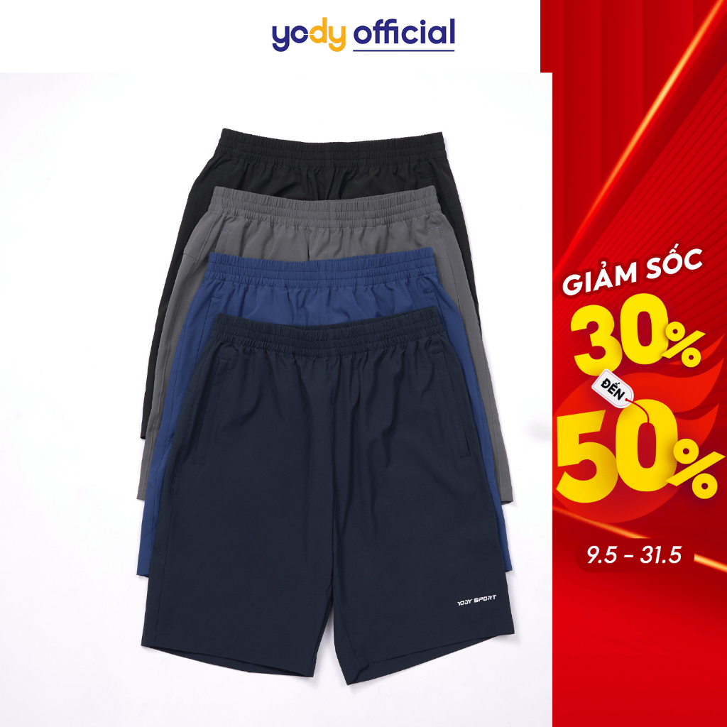 Quần Short Nam Yody thể thao lé sườn năng động co dãn mềm mại SQM5003