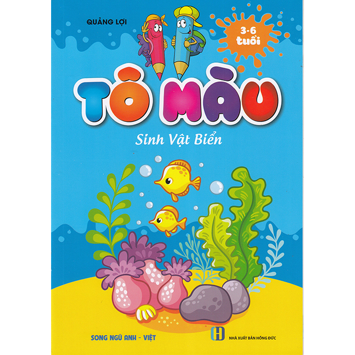 Sách - Tô màu sinh vật biển 3-6 tuổi (Song ngữ Anh - Việt)