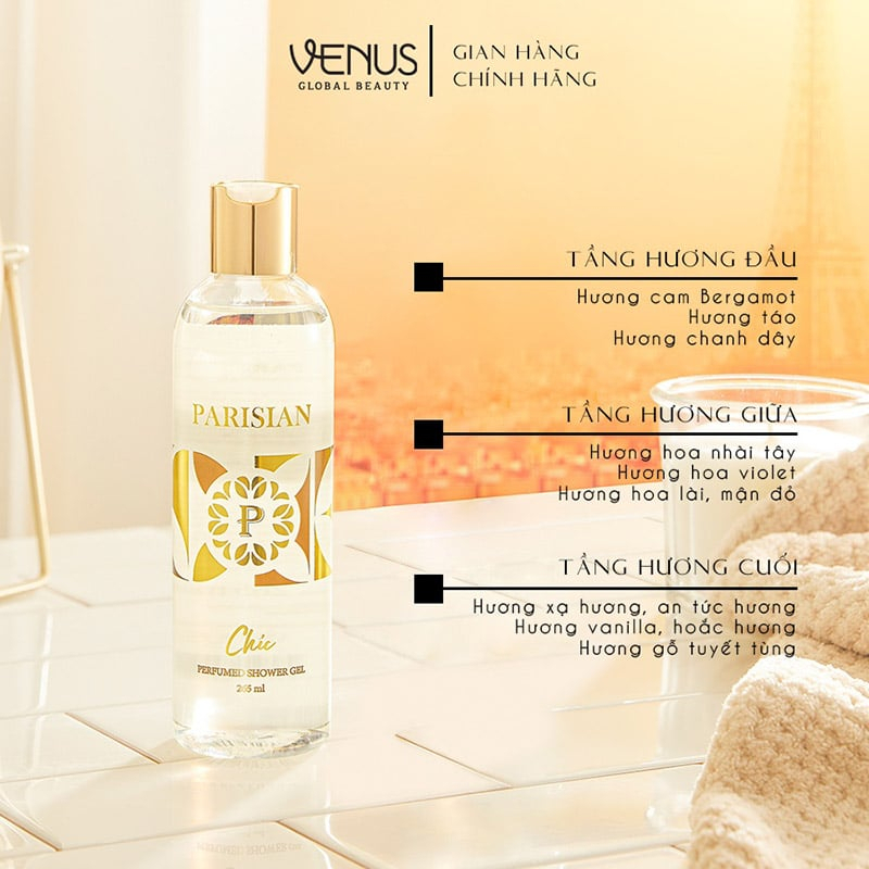 SỮA TẮM HƯƠNG NƯỚC HOA LÀM SẠCH, NUÔI DƯỠNG DA ẨM MỊN PARISIAN PERFUMED SHOWER GEL FOR HER 265ML - 15490 Thương hiệu: OE