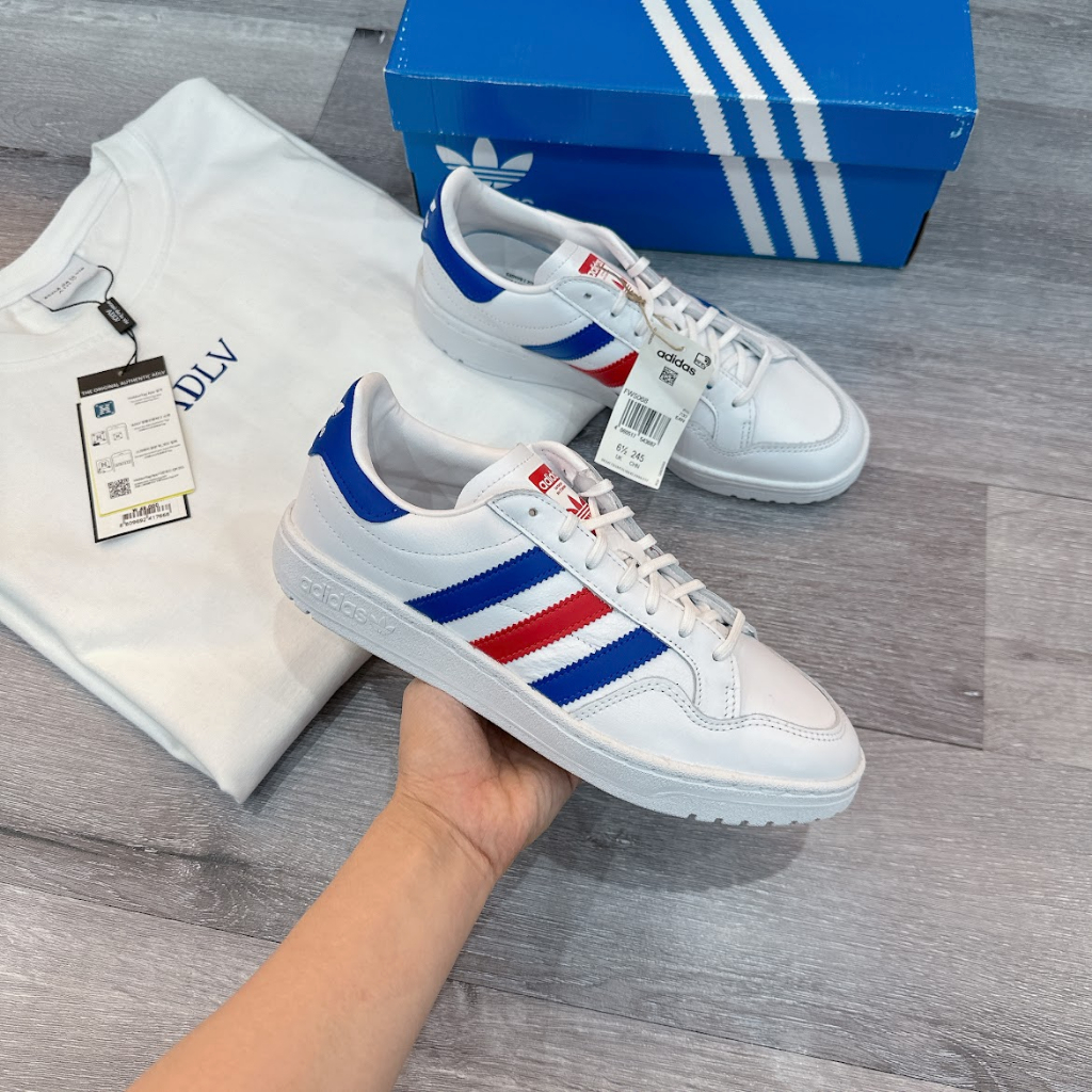 Giày thể thao sneaker Adidas Chính hãng Team Court Nam Nữ Unisex da PU cực đẹp Trắng đen xanh FW5068 USJPsport