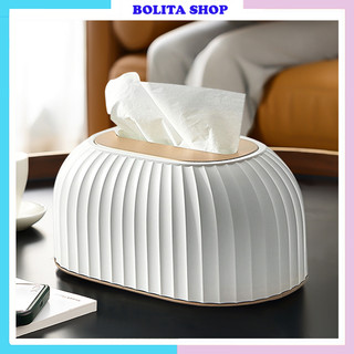 Hộp đựng giấy ăn khăn giấy nhựa sang trọng để bàn decor dạng rút đa năng 1NGĂN cao cấp hiện đại phong cách bắc âu LOTIDA