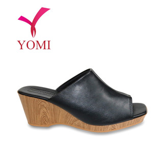 Giày Xuồng Nữ YOMI Guốc Đế Xuồng Vân Gỗ Bản Ngang SY0682X
