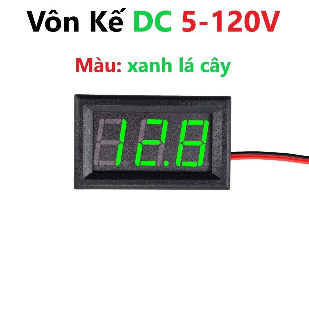 VÔN KẾ ĐIỆN TỬ DC một chiều  5-120V ĐỎ 0.56 INCH màu đỏ, màu xanh lá cây