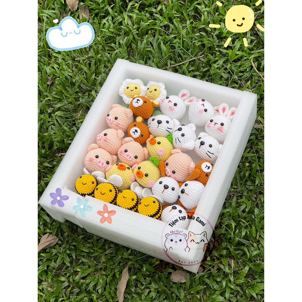 Móc khoá đầu thú làm từ len đan móc thủ công bằng tay - Quà Tặng Handmade Ý Nghĩa cho bạn bè người thân