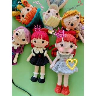 Búp bê len dễ thương, Búp bê móc len Handmade, 100% sợi cotton đáng yêu