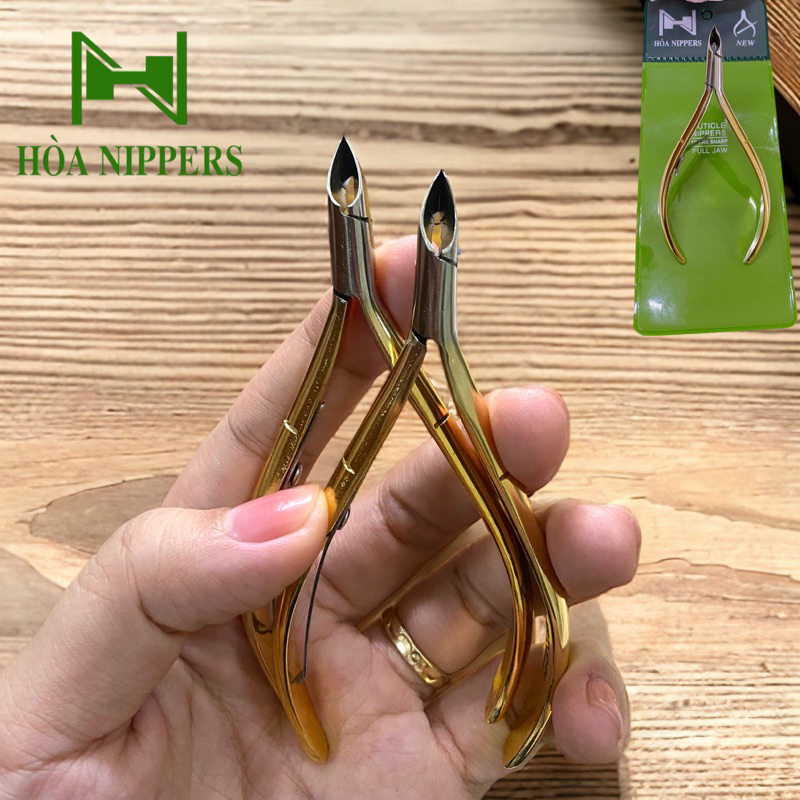 Kềm nhặt da bán nguyệt siêu bén mạ vàng 24k