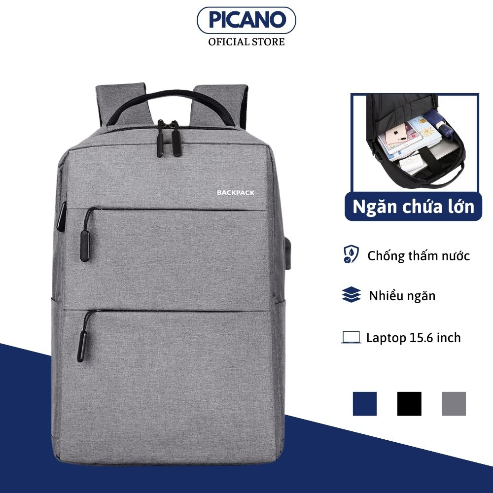 Balo laptop 15.6 inch, balo đi làm nam nữ chống sóc nhiều ngăn có cổng sạc USB Backpack BLP21