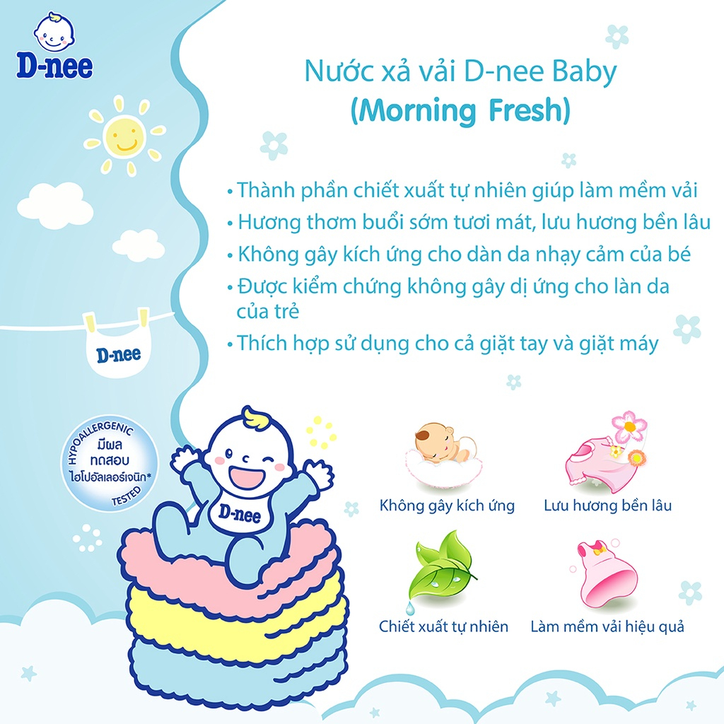 Nước Xả Vải Dnee ⚡𝟭𝟬𝟬% CHÍNH HÃNG⚡ Thái Lan Túi 550ml Làm Mềm Vải Nhiều Mùi Hương Cho Bé - Bố Bắp Store