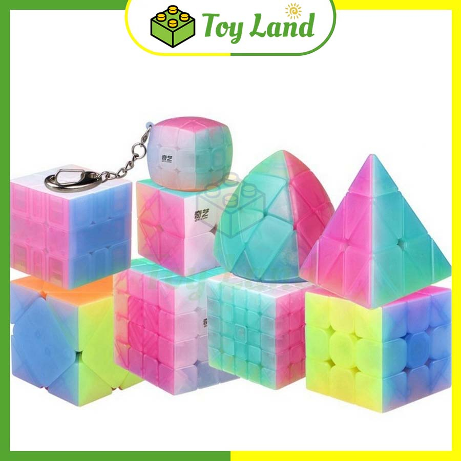 Bộ Sưu Tập Jelly QiYi Thạch Anh Rubic 2x2 3x3 4x4 5x5 Pyraminx Megaminx Skewb Đồ Chơi Lắp Ráp Xếp Hình