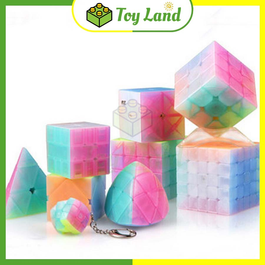 Bộ Sưu Tập Jelly QiYi Thạch Anh Rubic 2x2 3x3 4x4 5x5 Pyraminx Megaminx Skewb Đồ Chơi Lắp Ráp Xếp Hình