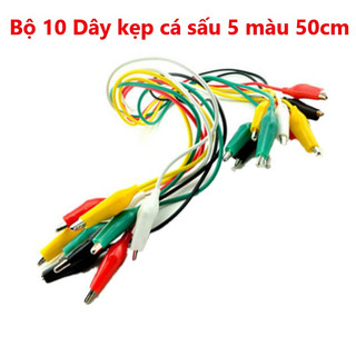 Bộ 10 Dây kẹp cá sấu 5 màu - dài 50cm