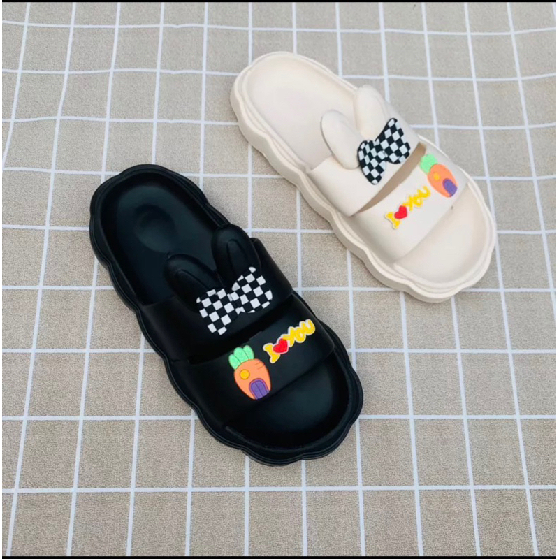 Dép quai ngang tai thỏ dễ thương,dép bánh mì nữ.