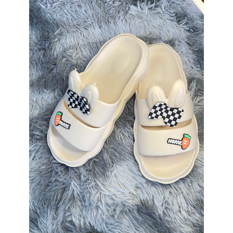 Dép quai ngang tai thỏ dễ thương,dép bánh mì nữ.