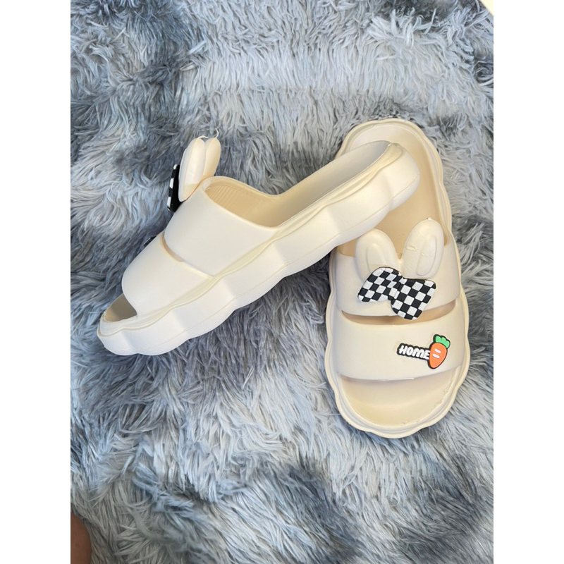 Dép quai ngang tai thỏ dễ thương,dép bánh mì nữ.