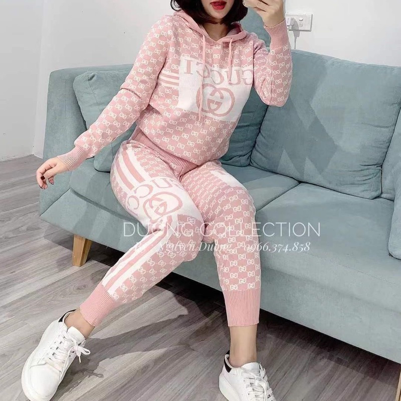 Set bộ len có mũ thu đông hàng Quảng Châu  s8475