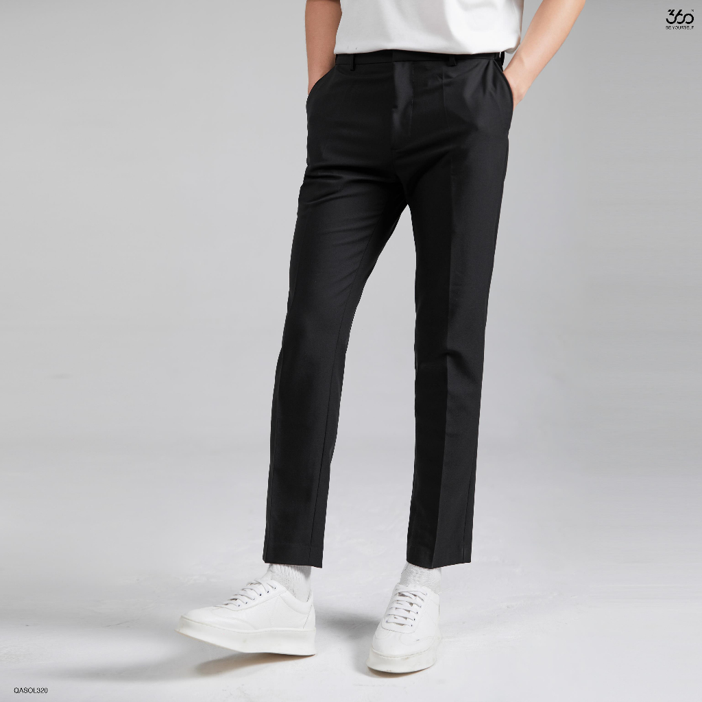 Quần âu nam cạp cao dáng slimfit 360 Boutique có chun điều chỉnh eo chất liệu cao cấp - QASOL320