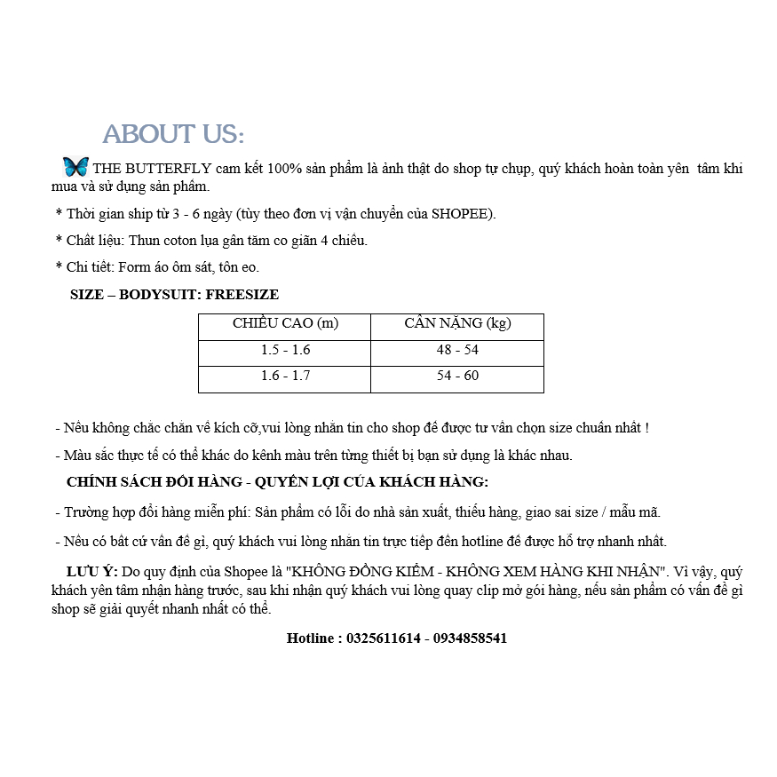 Áo Liền Thân Nữ - Bodysuit Cổ Tròn Tay Ngắn Thun Cotton Lụa Gân Tăm Co Giãn 4 Chiều The Butterfly