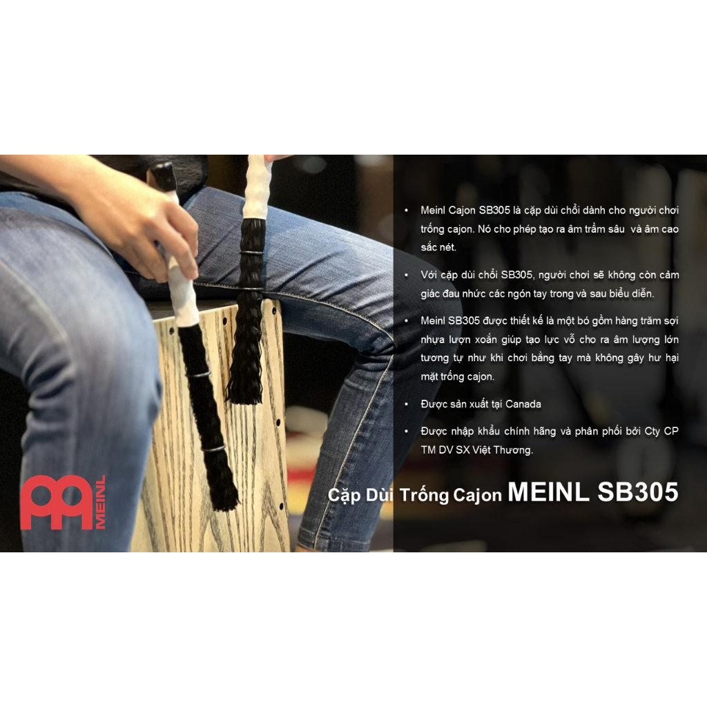 Cặp dùi trống cajon chính hãng Meinl Cajon Brushes SB305