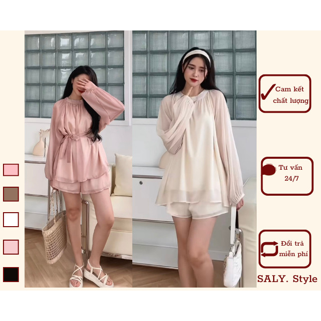Set tơ ánh áo kèm quần short (tặng dây đai) _Set2076_P6
