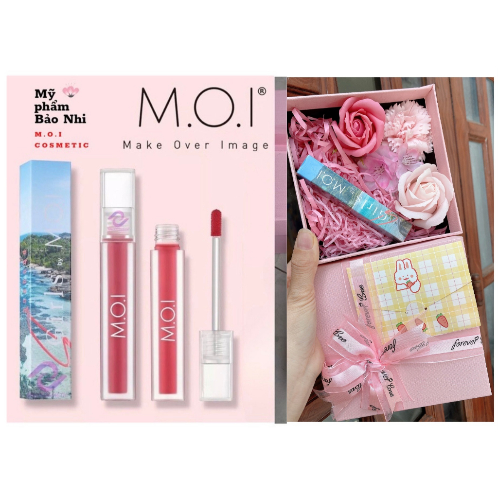 SET QUÀ TẶNG 8/3 , 20/10 , SINH NHẬT . SON + HỘP HOA +TÚI GIẤY + THIỆP SANG XỊN , TÙY CHỌN MÀU .