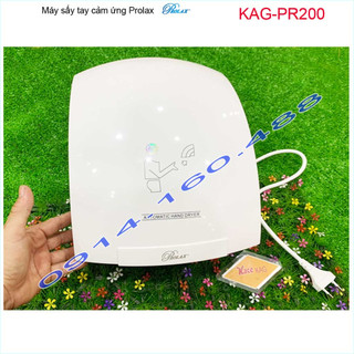 Máy sấy tay cảm ứng Prolax Thailand KAG-PR200, Máy sấy làm khô tay nhanh hình bầu hộp nhựa trắng công suất 2000W