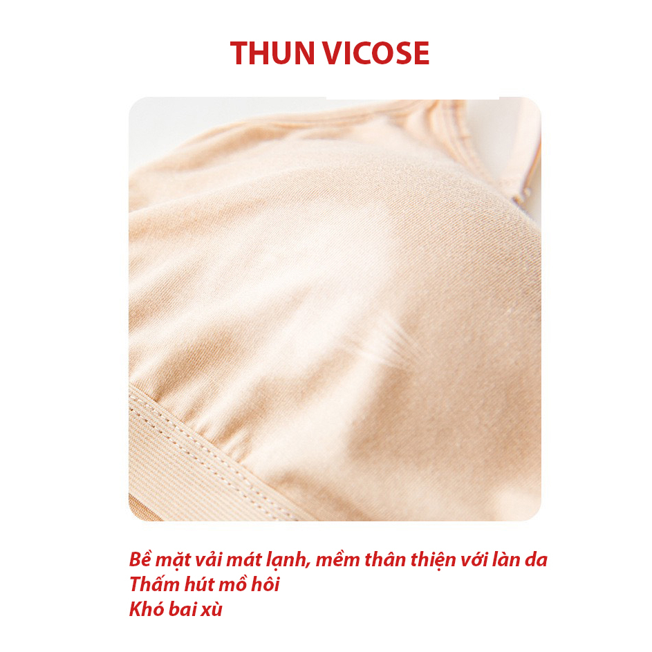 Áo lót bra hai dây thun Vicose không gọng thoải mái ANN-0017