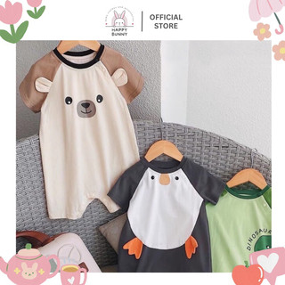 Bộ áo liền quần dễ thương, Body đùi vải thun cho bé trai bé gái