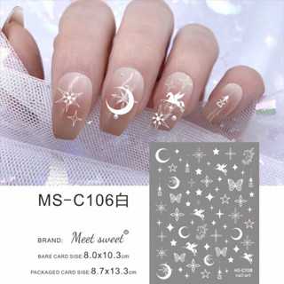 Sticker ngôi sao, mặt trăng, mặt trời dán móng tay nail
