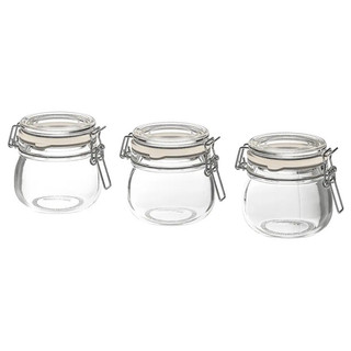 Bộ 3 lọ thuỷ tinh có đai KORKEN IKEA chính hãng ( có sẵn)
