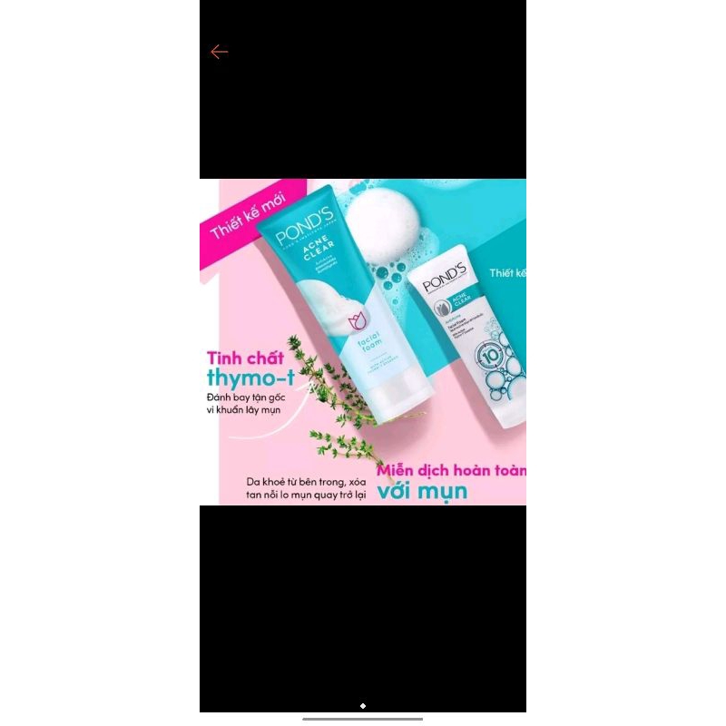 Sữa rửa mặt ponds ngừa mụn 50g