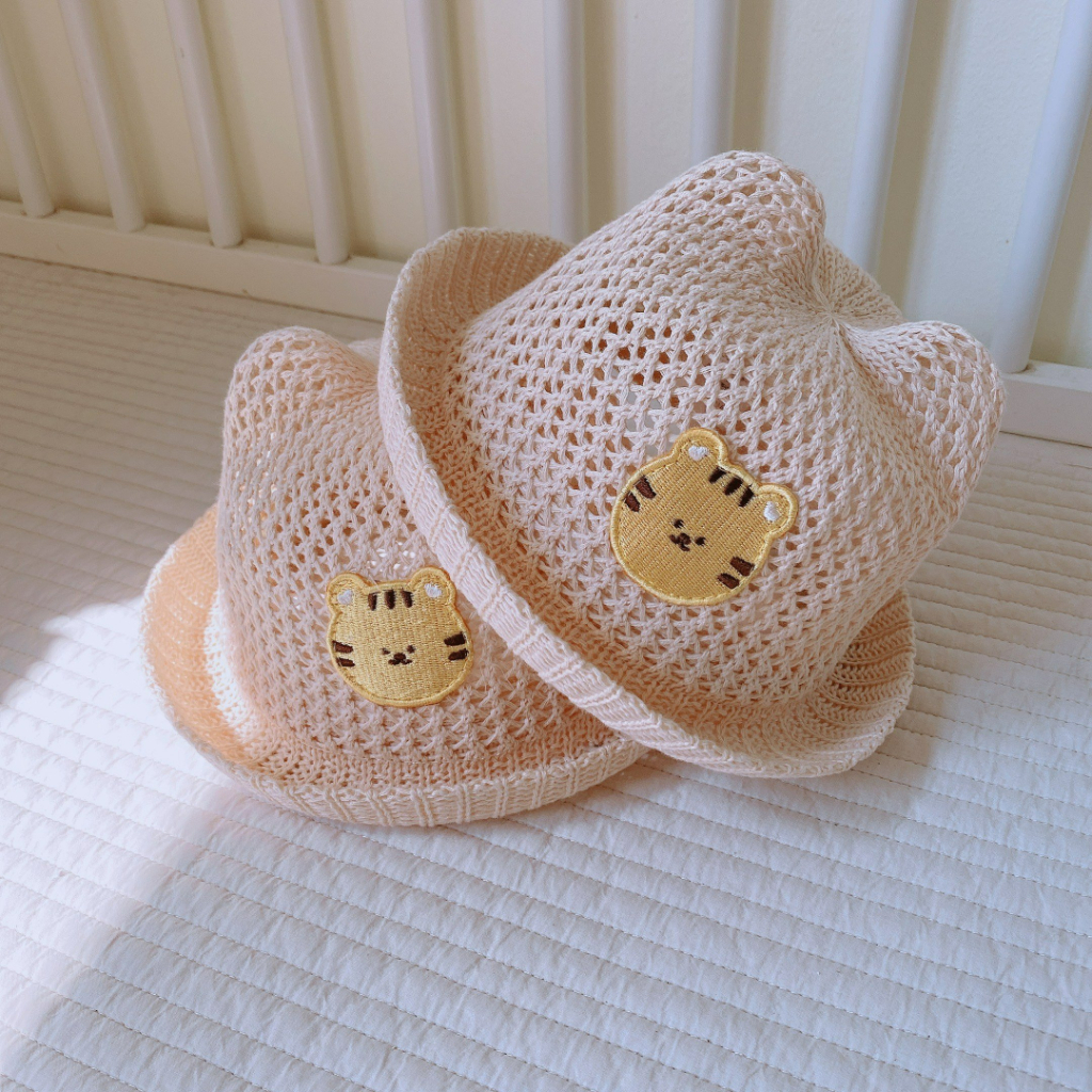 MŨ TAI GẤU SIÊU THOÁNG THÊU HÌNH DỄ THƯƠNG - SỢI OGANIC SIÊU MÁT- MANG ĐI DU LỊCH NUOICONKIEUHAN