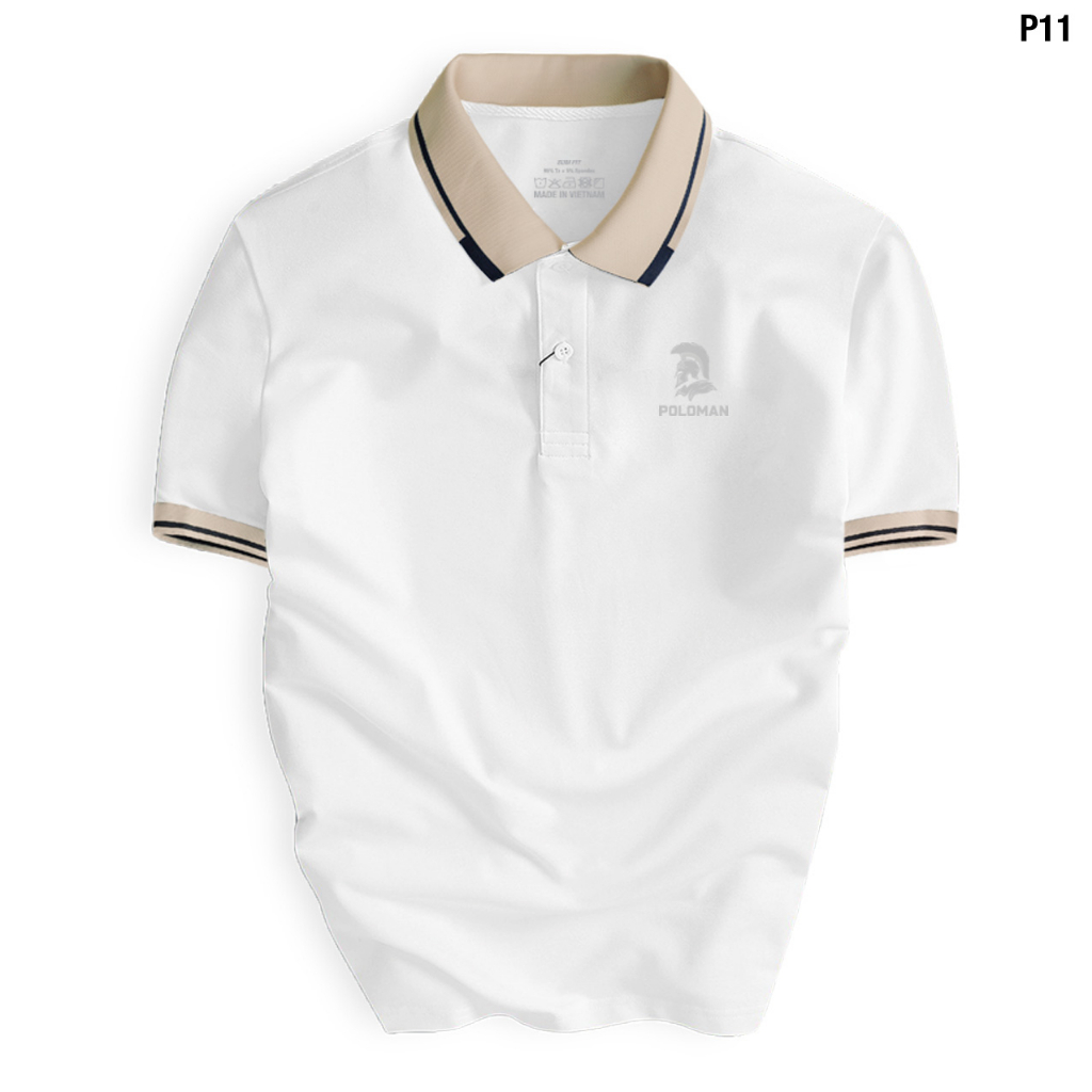 Áo thun WARRIAMAN thiết kế phối cổ Basic, sang trọng, phong cách quý ông