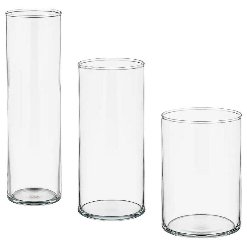 Lọ hoa thủy tinh 3 chiếc CYLINDER ikea chính hãng ( có sẵn)