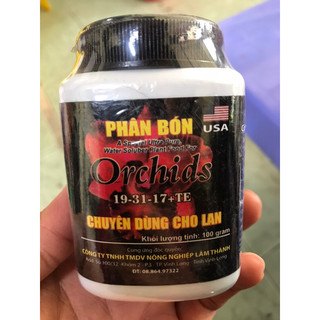 Phân bón lá orchids npk 19-31-17 + te chuyên dùng cho hoa lan - hủ 100g. nguyên liệu usa.