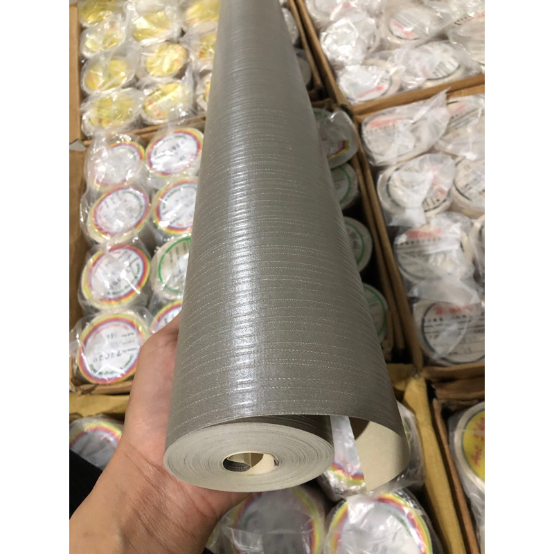 giấy dán tường thô lụa xám đậm sợi trơn chưa keo dán