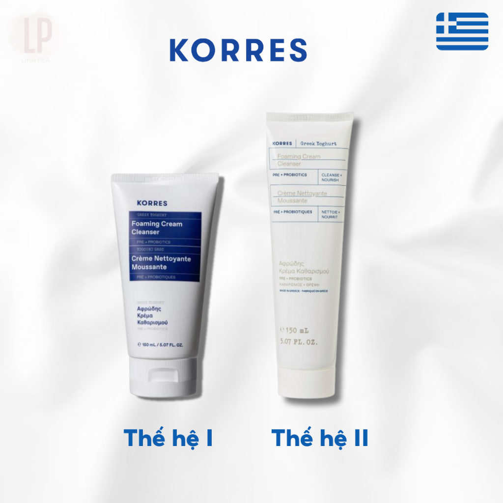 Sữa rửa mặt Sữa chua Hy Lạp 150ml KORRES GREEK YOGHURT FOAMING CREAM CLEANSER PRE + PROBIOTIC 150ml