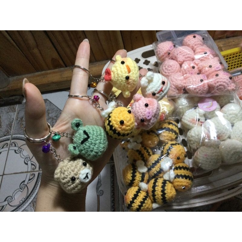 🐷🐇Móc khoá mini bằng len🐻🐣3cm