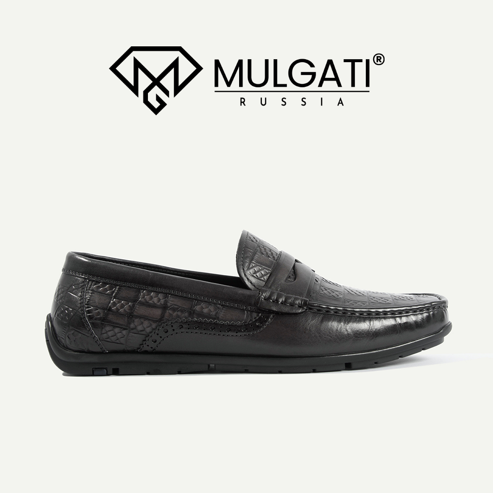 Giày lười nam MULGATI Penny Moccasin da bò cao cấp dập vân da rắn - K2169