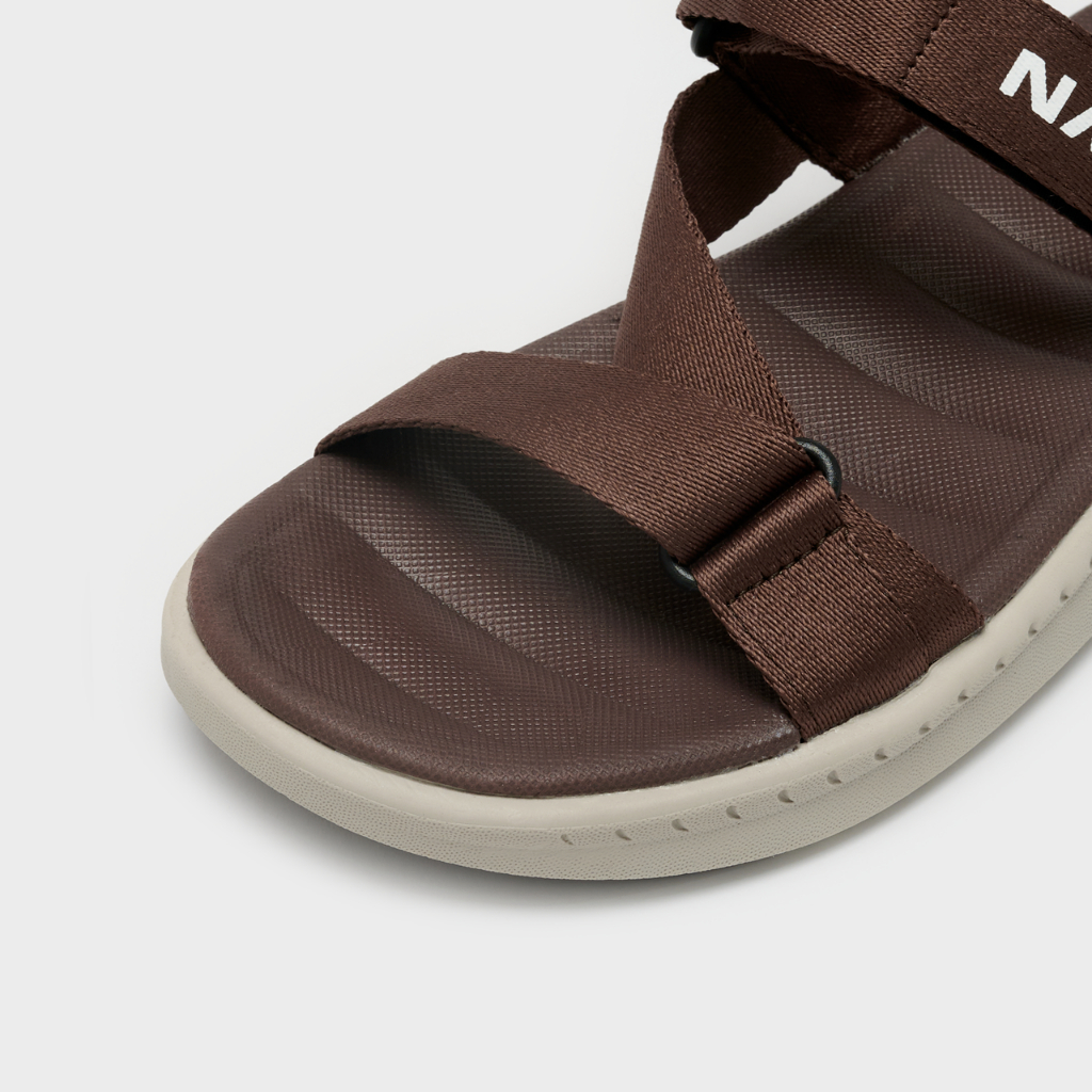 Giày Sandal Unisex Nanu 08 quai chéo Coffee White