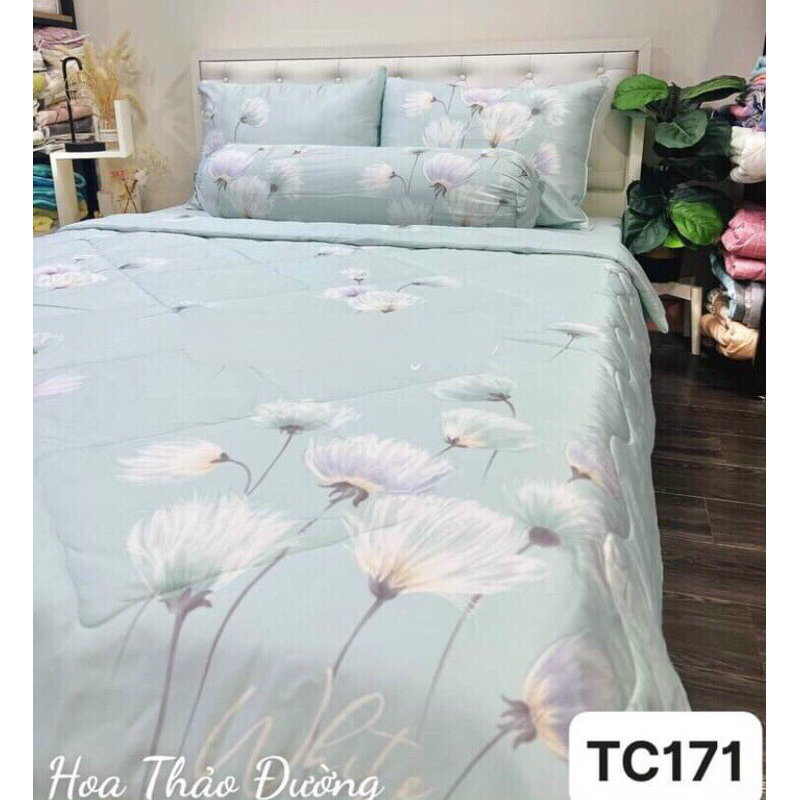 Chăn ga TENCEL THƯ THÁI đủ sizeÔM DÂY KHOÁ nệm 5-27p