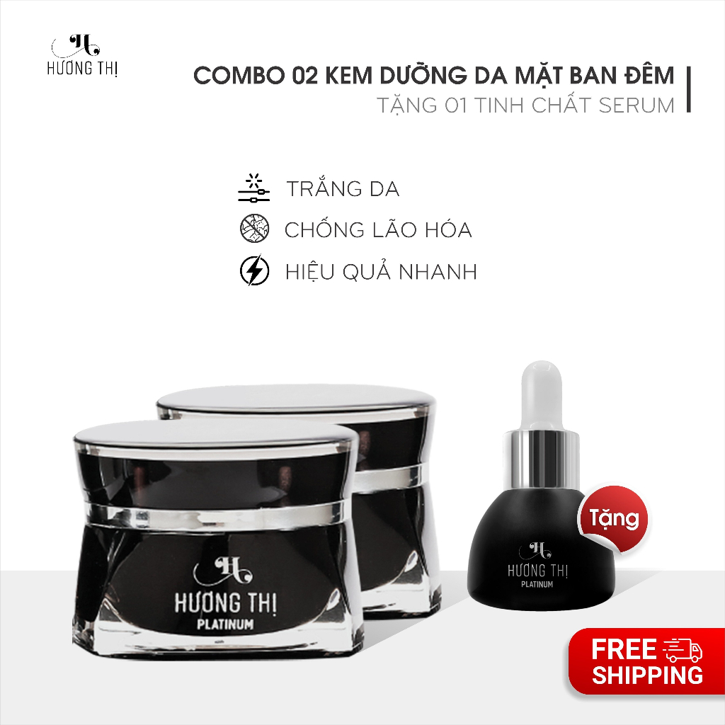 Combo 02 Kem Dưỡng Trắng Da Ban Đêm Hương Thị 50g + Tặng 01 Serum Dưỡng Da 15 ml