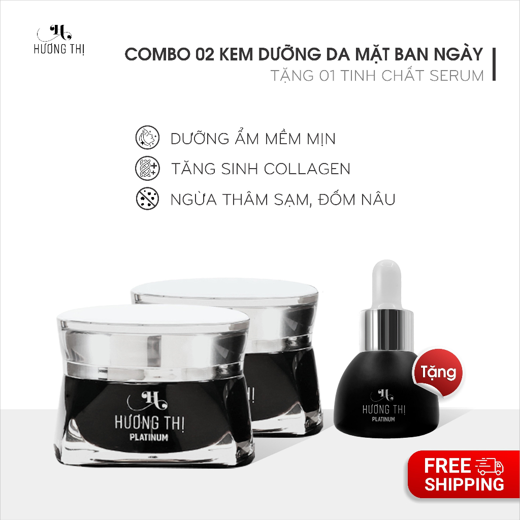 Combo 02 Kem Dưỡng Trắng Da Ban Ngày Hương Thị 60g + Tặng 01 Serum Dưỡng Da 15ml