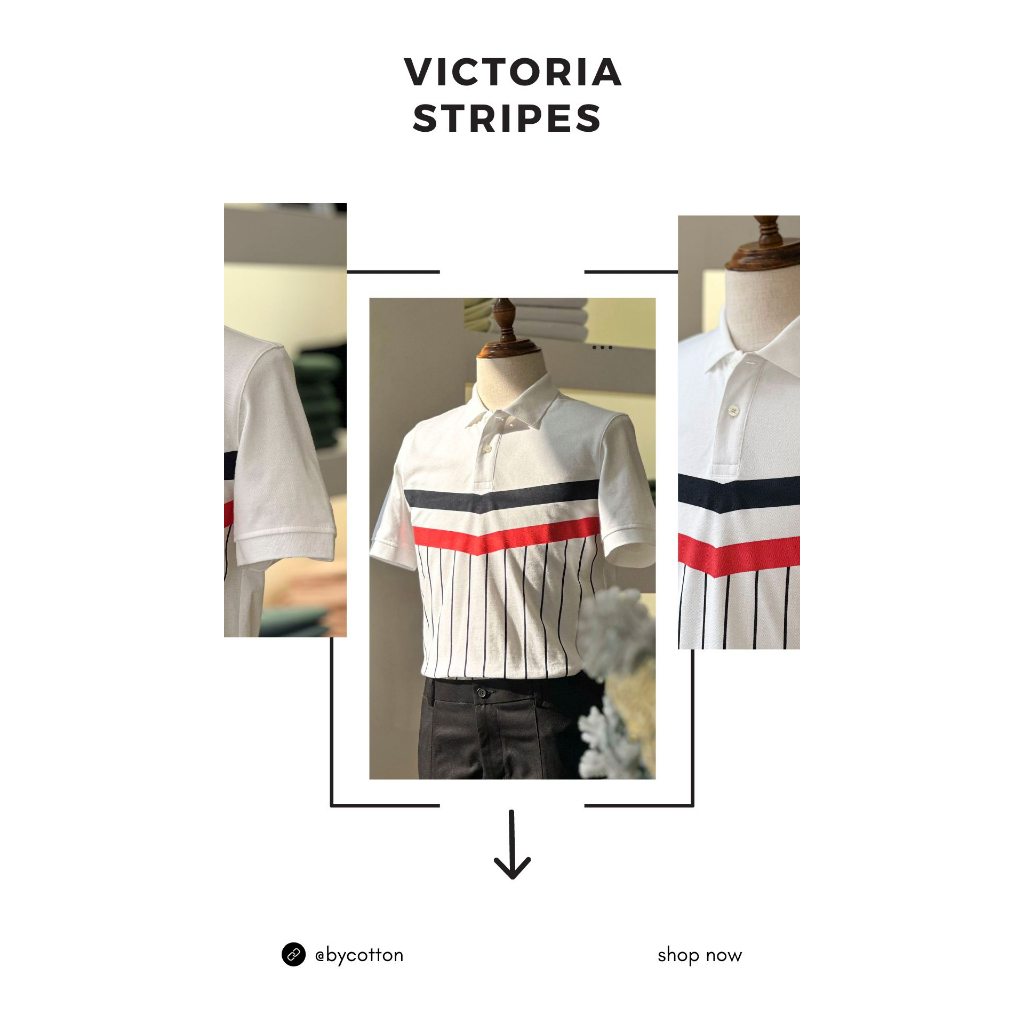 Áo Thun Nam Cao Cấp Polo Victoria Stripes BY COTTON