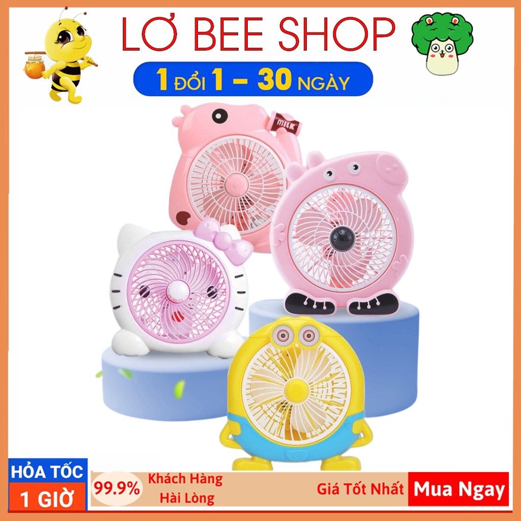 Quạt điện mini để bàn cắm điện hình thú dễ thương phù hợp để bàn làm việc cho dân văn phòng, dùng cho trẻ nhỏ