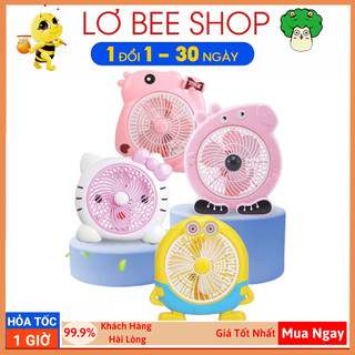 Quạt điện mini để bàn cắm điện hình thú dễ thương phù hợp để bàn làm việc cho dân văn phòng, dùng cho trẻ nhỏ