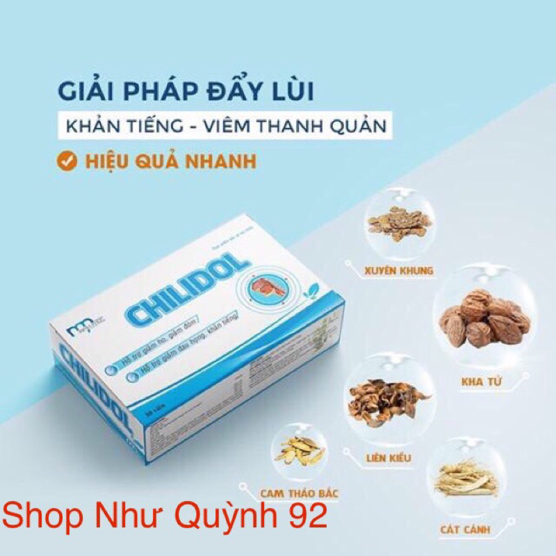 5 hộp CHILIDOL viên ngậm tiêu đờm, giảm ho, giảm khản tiếng.